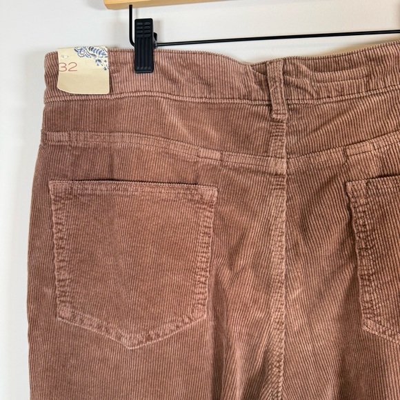 Pilcro Ribbed Corduroy Straight Leg Pants Casual Classic Neutral‎ Taupe 32 NWT - Picture 4 of 7
